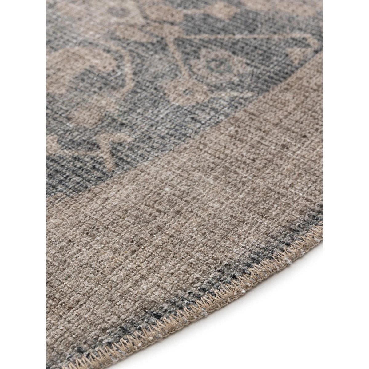 Tapis rond LORENZO gris foncé, BENUTA