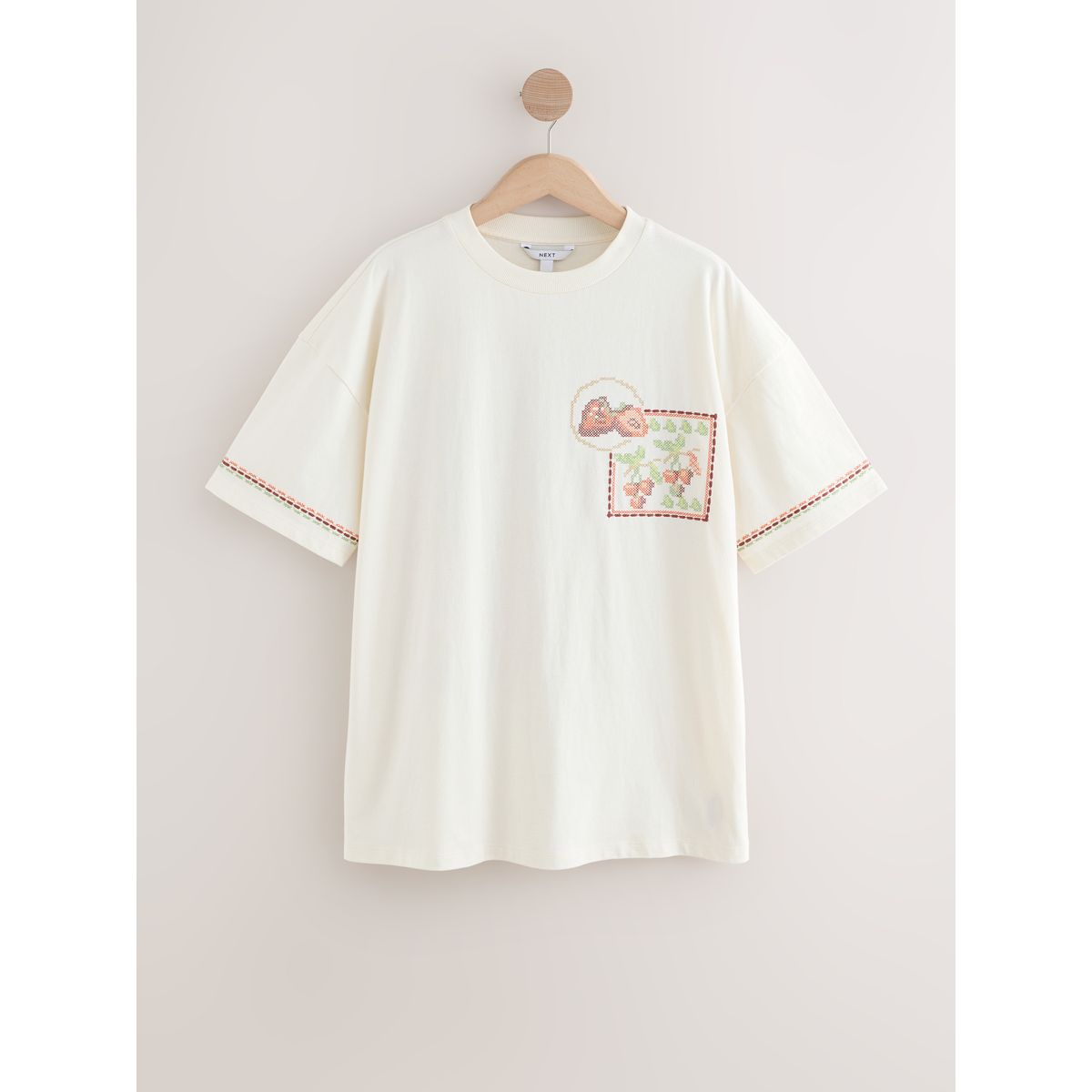 T-shirt de plage imprimé vert/rose, NEXT