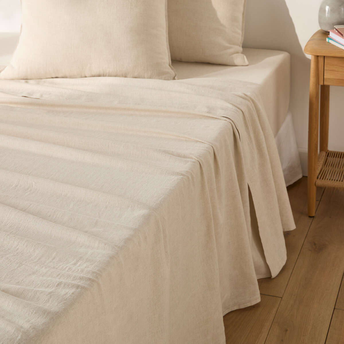 Sábana en algodón lavado/lino, Marnie beige , LA REDOUTE INTERIEURS