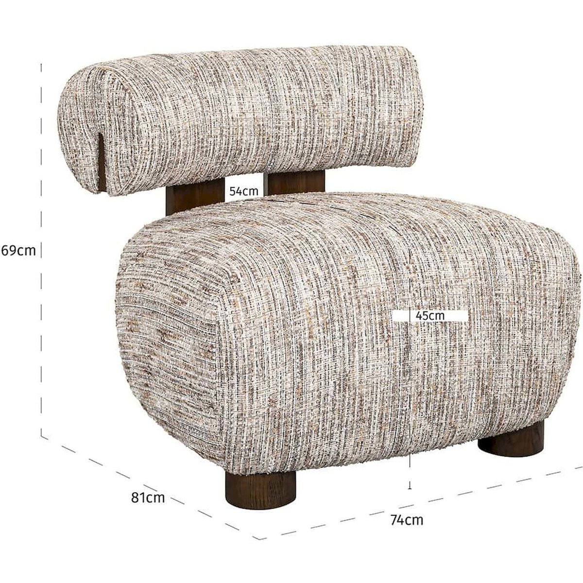 Chaise longue en coton bouclé, Arabella greige subtil, RECOLLECTION