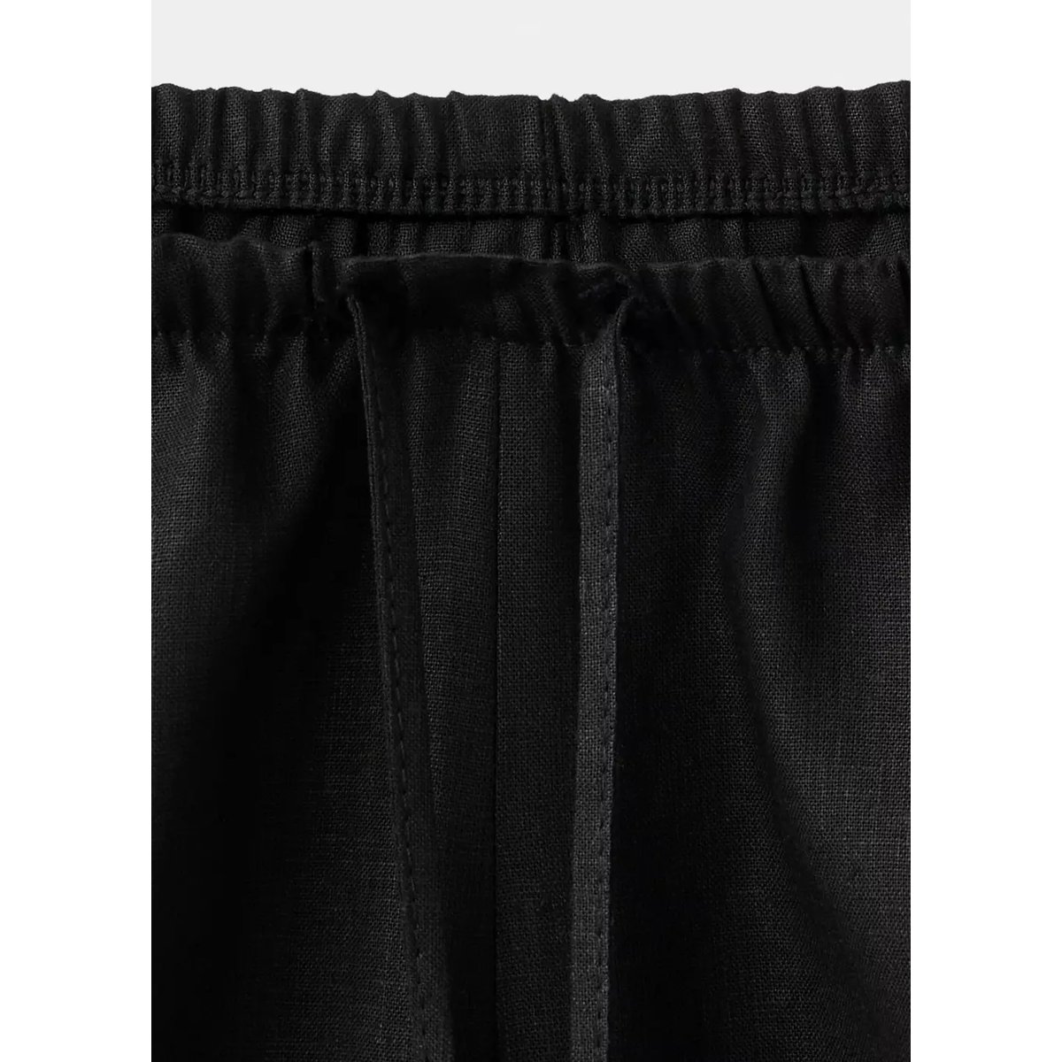 Pantalon droit lin noir, MANGO TEEN