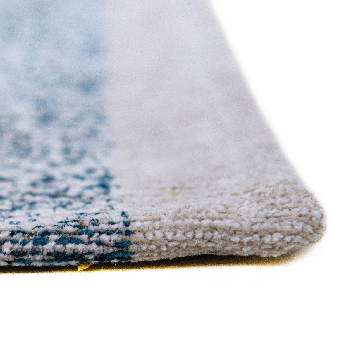 Tapis bleu moderne tissé plat chambre et salon SPOOKY multicolore, NOVATREND