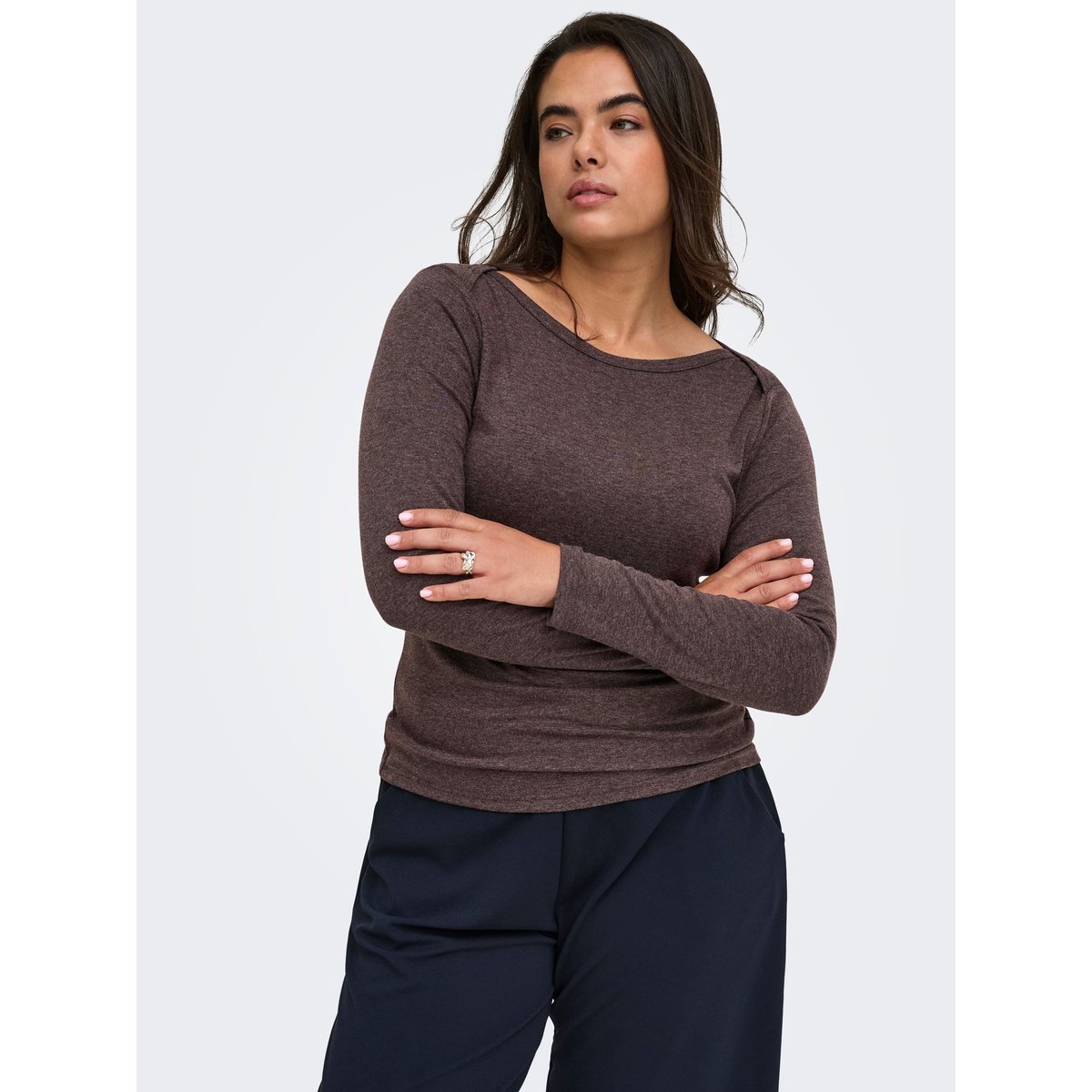 Top marron - coffee bean 1, ONLY CARMAKOMA