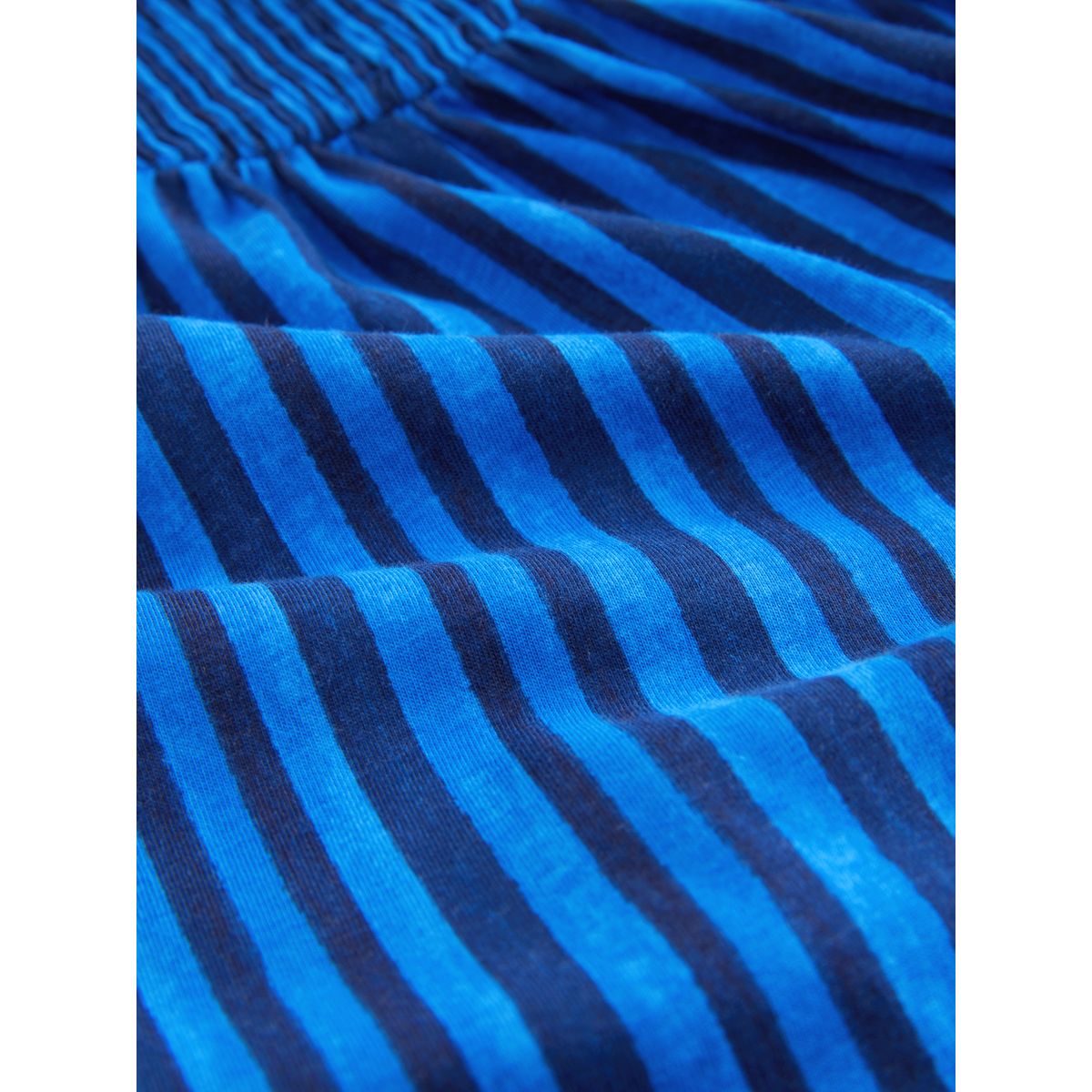 Robe courte froncée en jersey à mancherons rayures bleues, NEXT