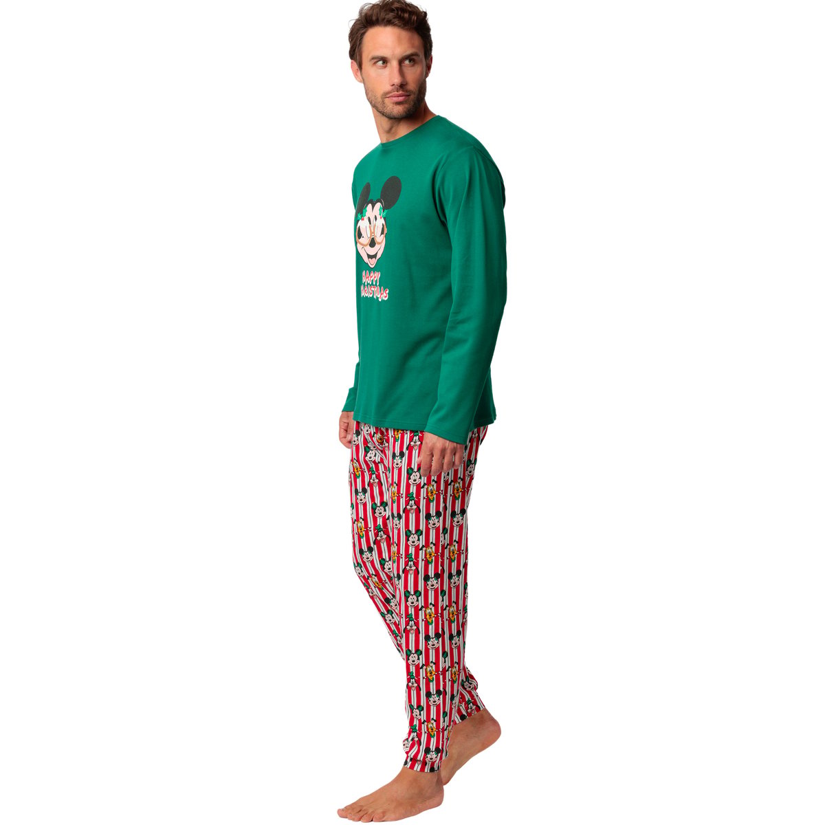 Pyjama pantalon top manches longues Party Friends Disney vert, ADMAS