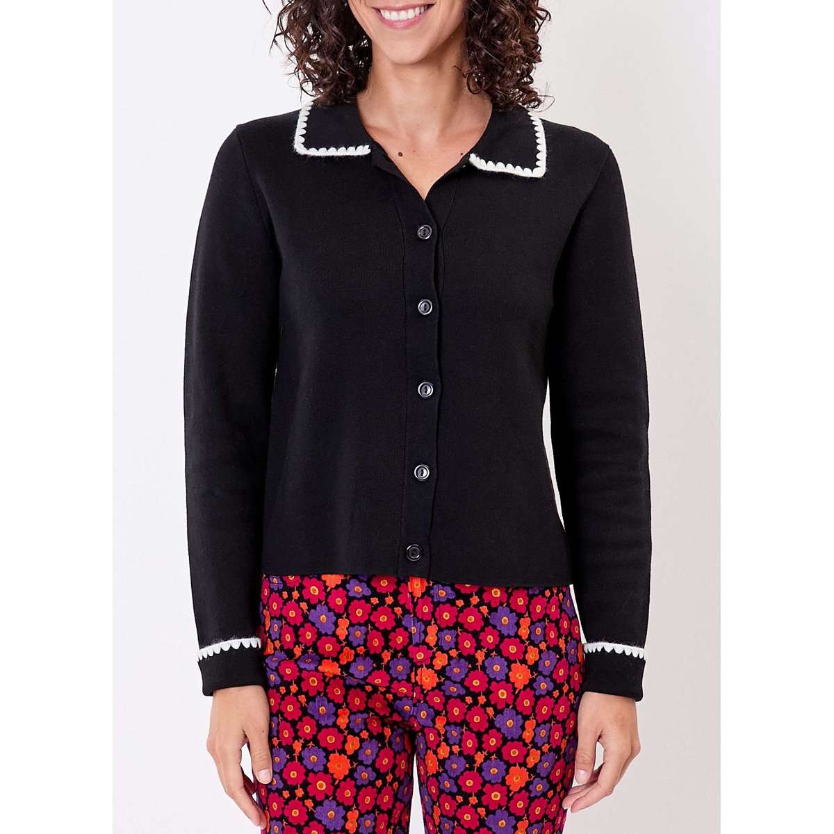 Veste gilet en coton épais uni GALA noir, PRINCESSE NOMADE