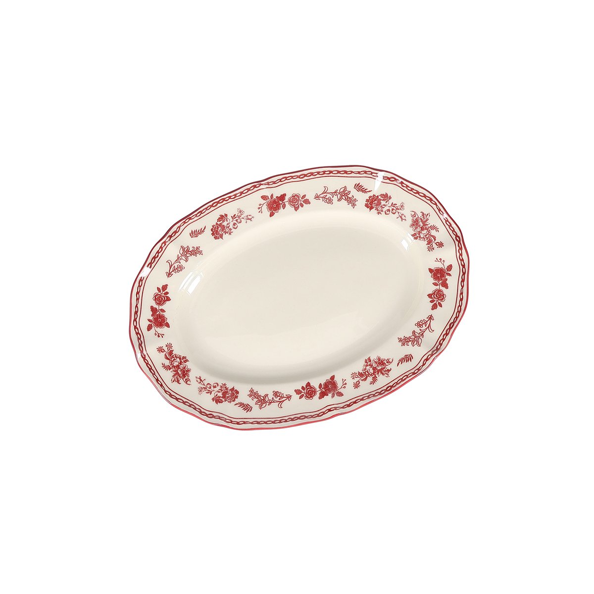 Lot de 2 plat de services CYRIL rouge, SP COLLECTION