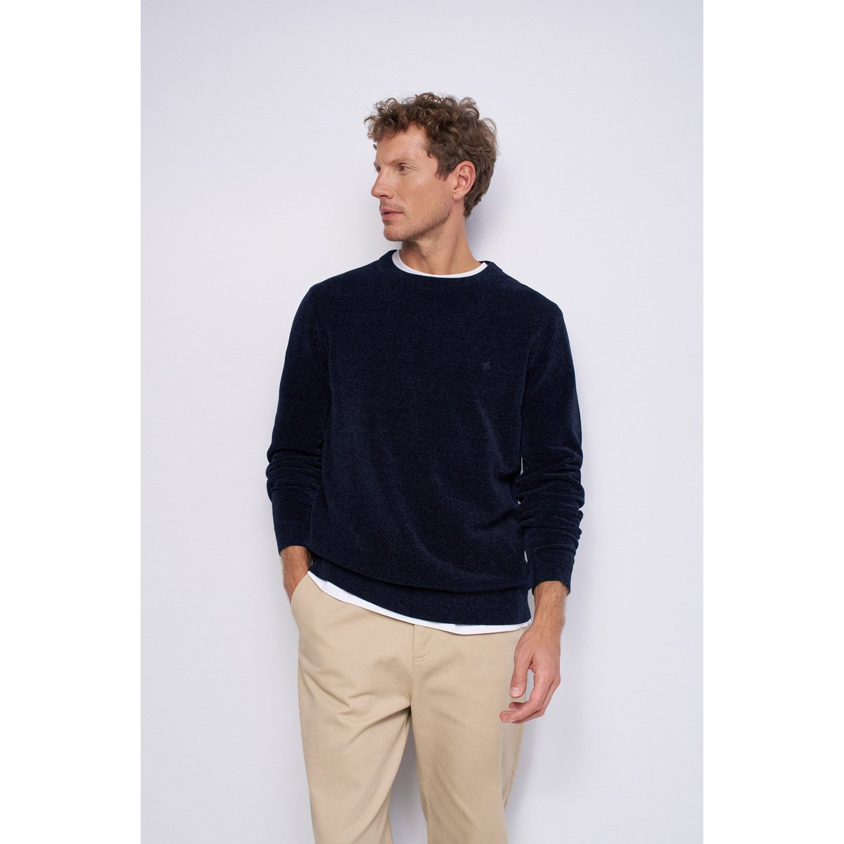 PULL EFFET VELOURS bleu foncé, SALSA JEANS