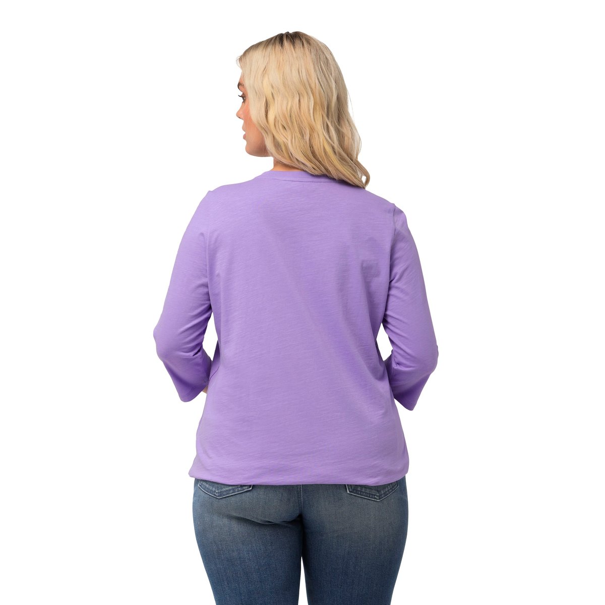 T-shirt, motif floral, base élastique lilas bleu, ULLA POPKEN