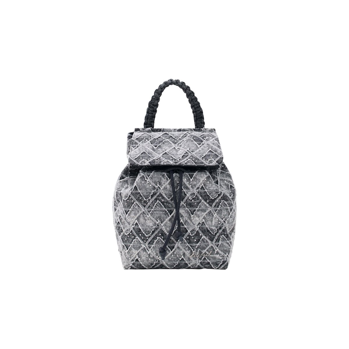 Petit sac à dos en denim à chevrons bleu, DESIGUAL