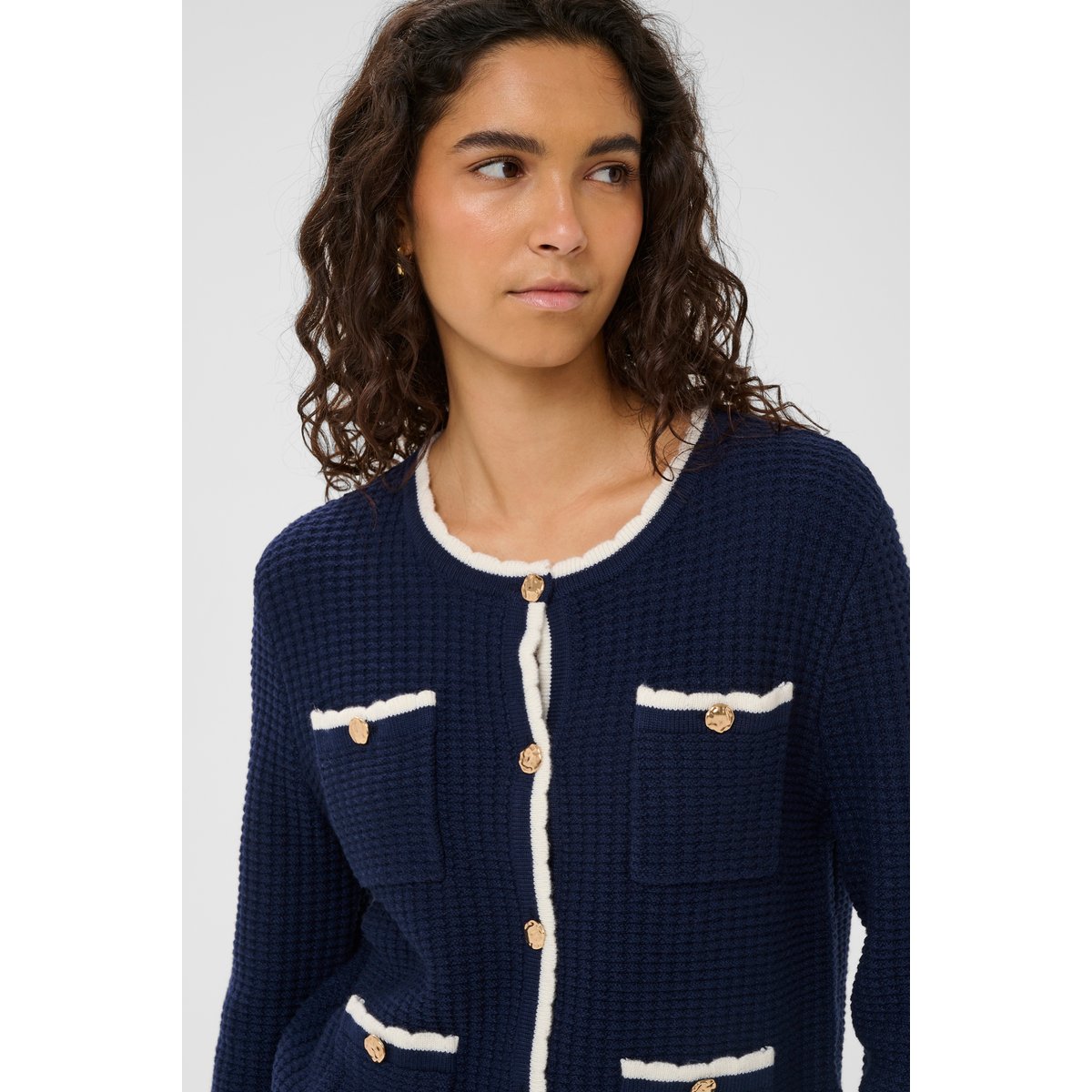 Cardigan à tricot bleu night sky, SOAKED IN LUXURY
