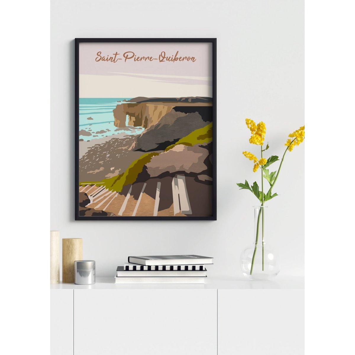 Affiche ville Saint-Pierre-Quiberon blanc, L'AFFICHERIE