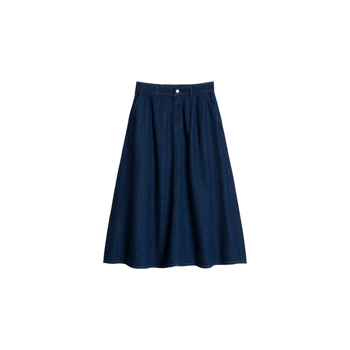 Jupe en jean évasée réalisé avec Orange Fiber bleu, MARC O’POLO DENIM
