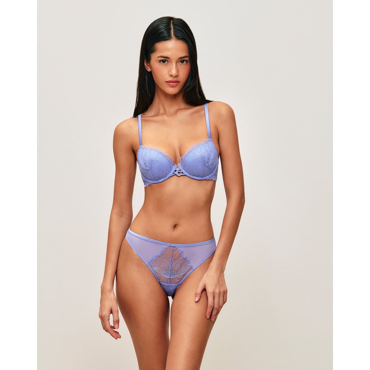 Soutien-gorge push-up en mesh brodé SLEAZELIZ LURE bleu, UNDIZ