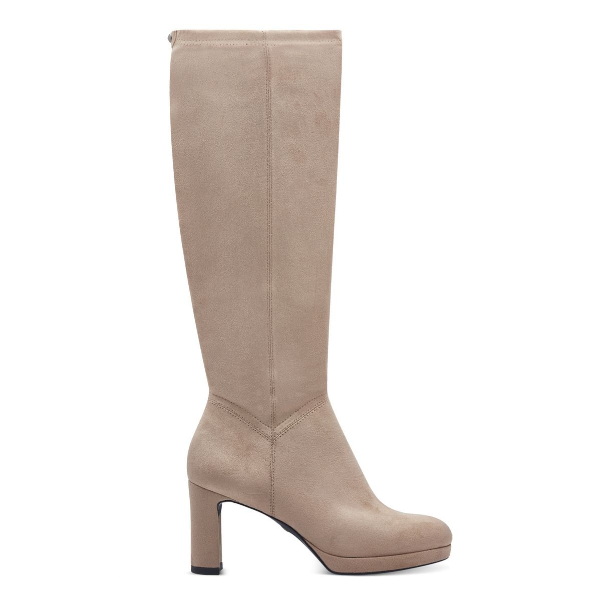Bottes hautes zippees beige Mango La Redoute