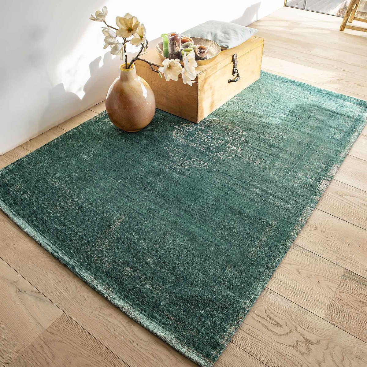 Tapis intérieur/extérieur tissé plat STONY vert, NOVATREND