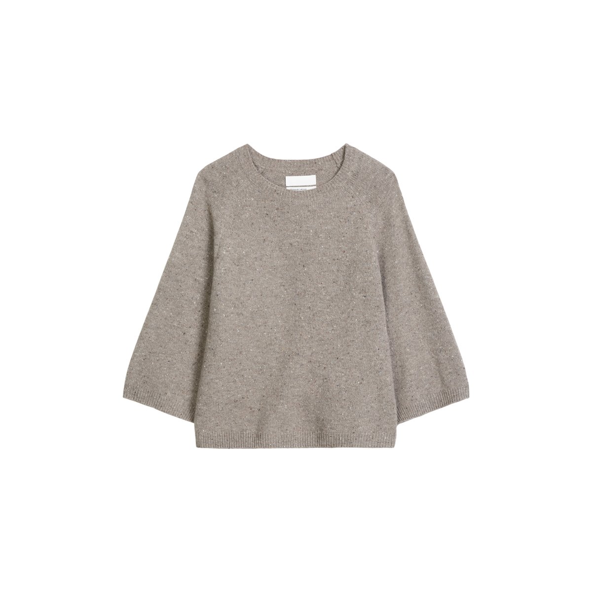 Pull en tweed, coupe classique en mélange de laine vierge beige, MARC O'POLO