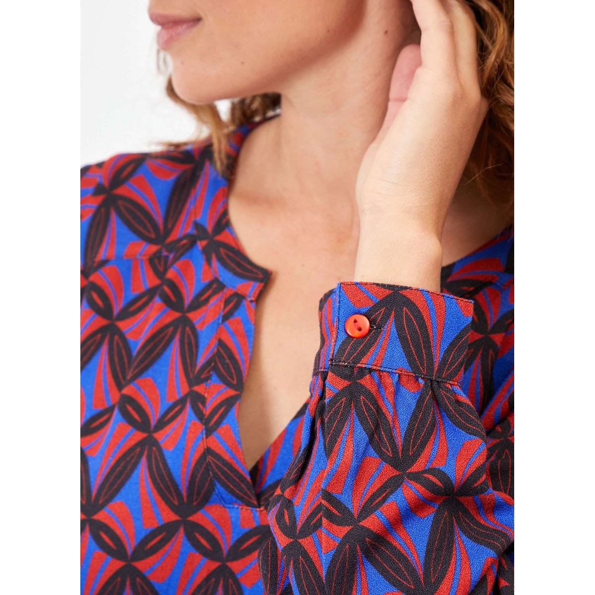 Blouse fluide imprimé BILIE bordeaux, PRINCESSE NOMADE