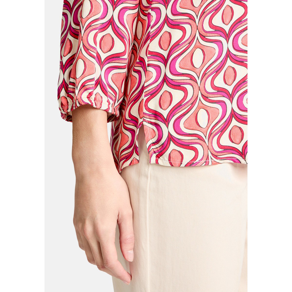 T-shirt façon blouse à motifs pink/apricot, CARTOON