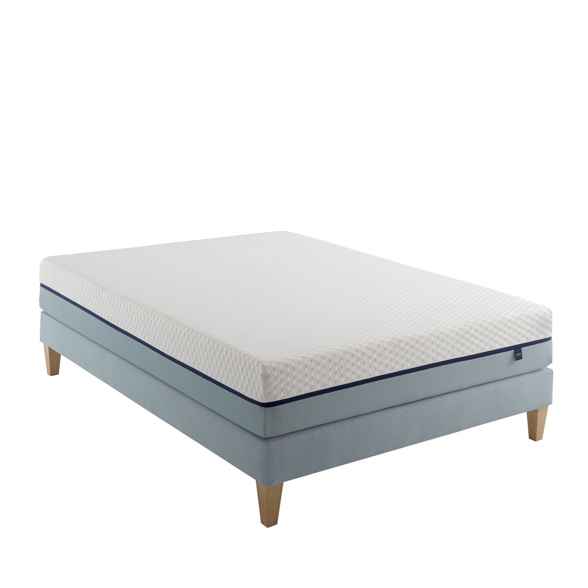 Ensemble matelas mémoire de forme, sommier et pieds Songe 600 blanc, SOMEO