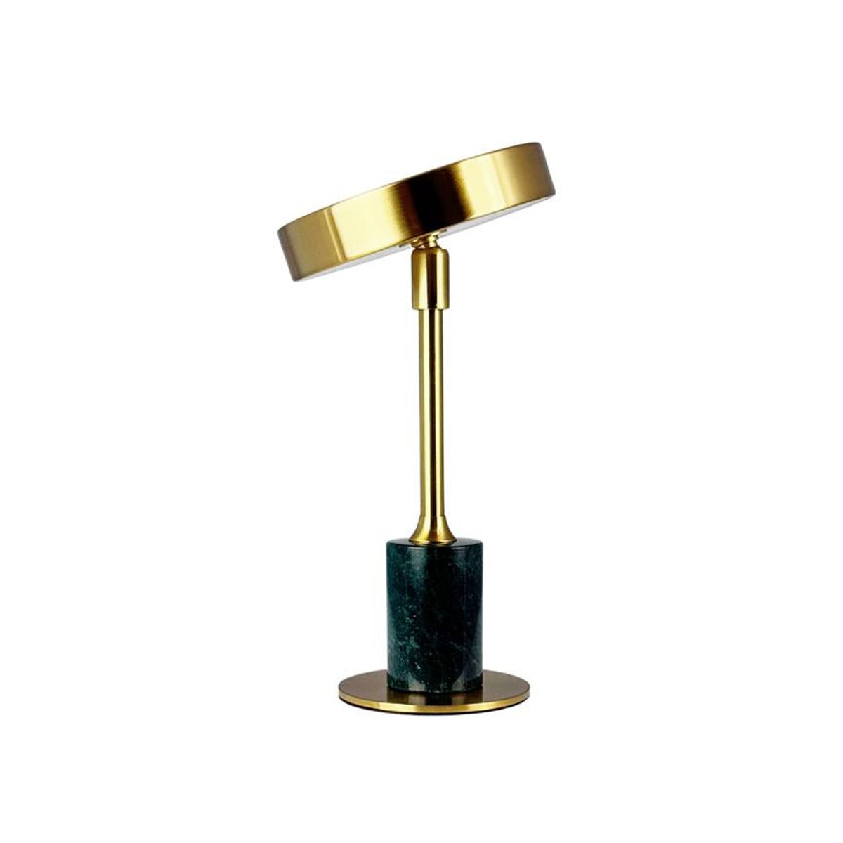 Lampe à poser LED Starlight chrome, marbre blanc laiton et marbre vert, DYBERG LARSEN