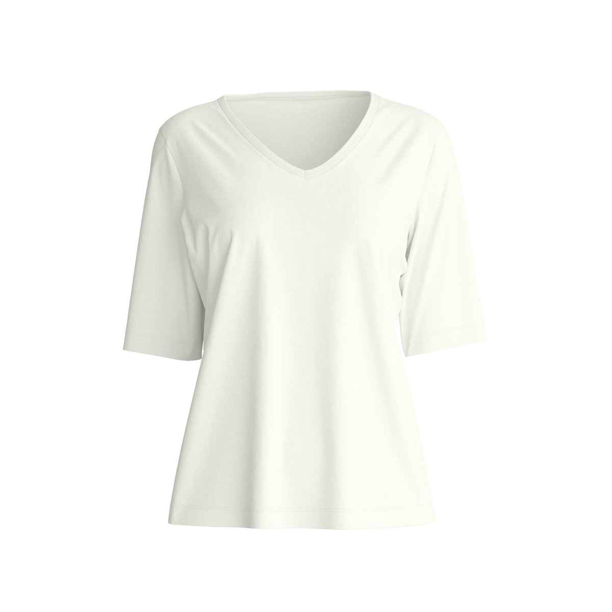 T-shirt à manches courtes et col en V manches courtes Coton LATE BLOOM M&M blanc étoilé, CALIDA