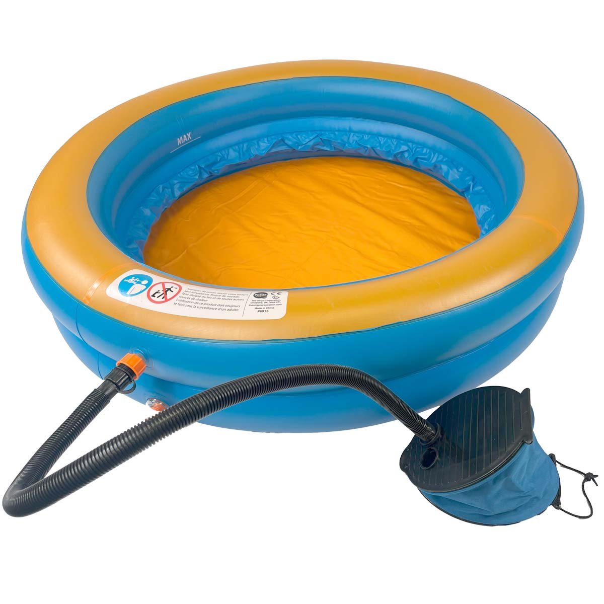 Waterclip - Piscine gonflable à bulles pour enfant avec gonfleur bleu, KANGUI
