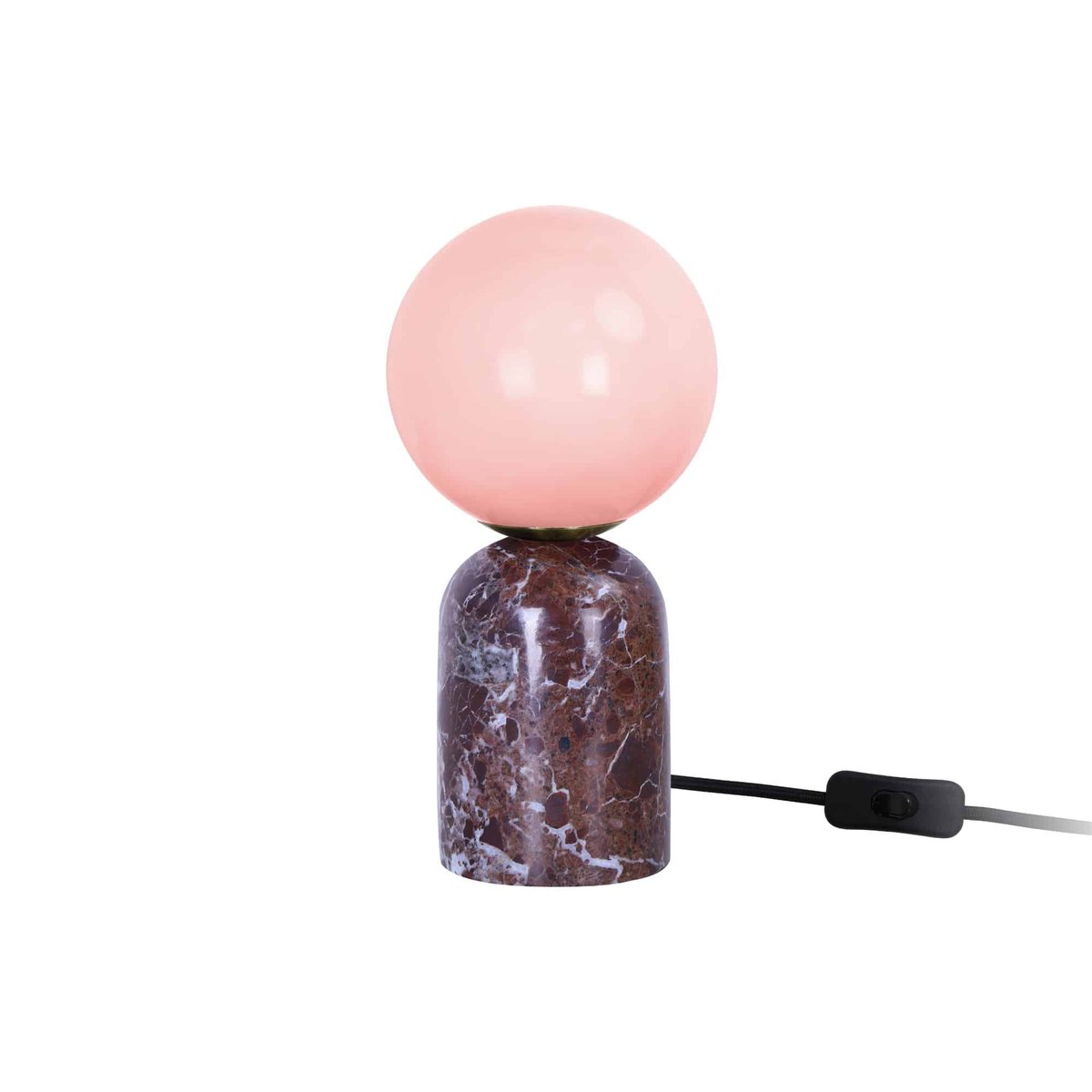 Lampe De Table Marbre LAZIO SPHERE rouge bordeaux, LEITMOTIV