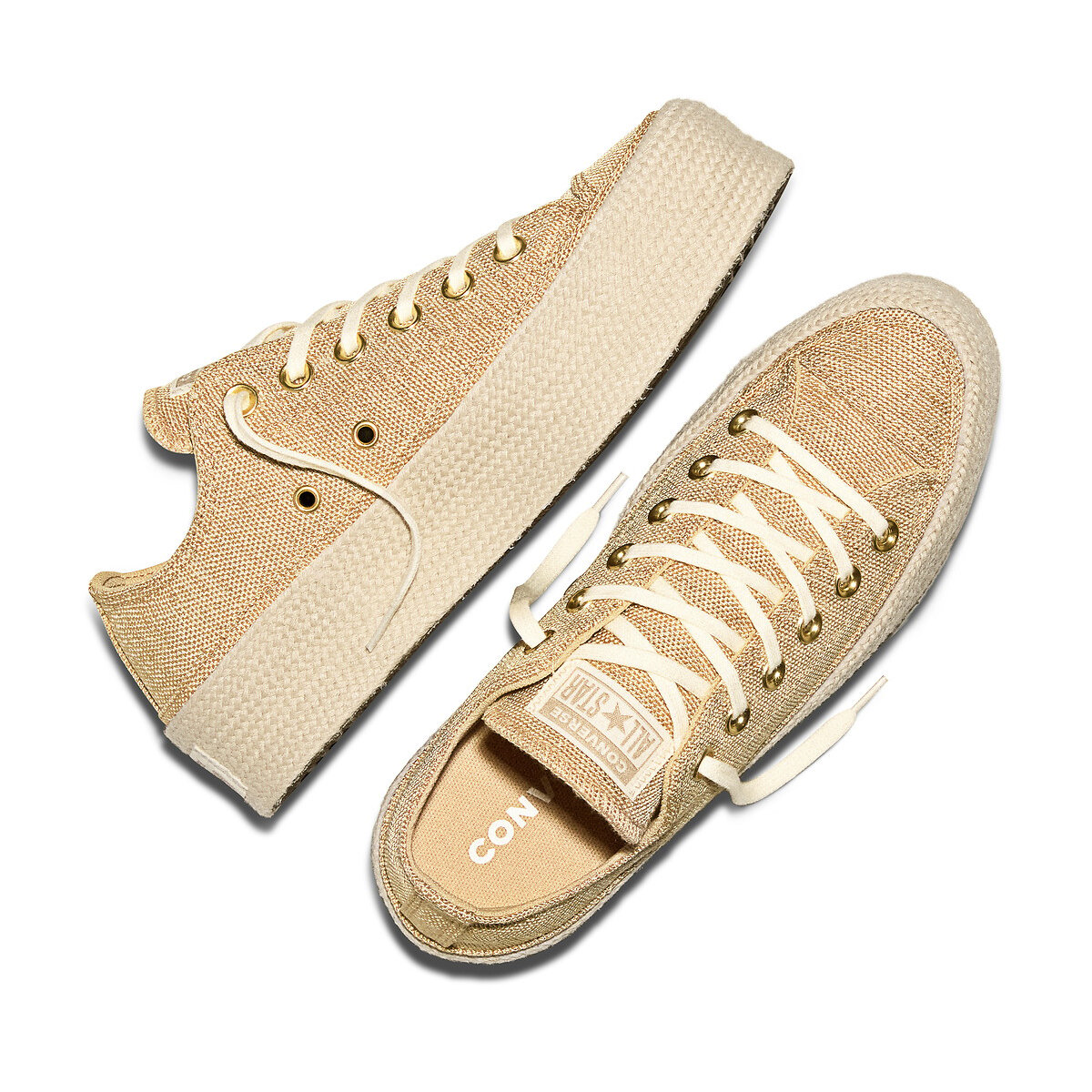 Baskets CHUCK TAYLOR ALL STAR LIFT ESPADRILLE CANVAS jaune doré, CONVERSE