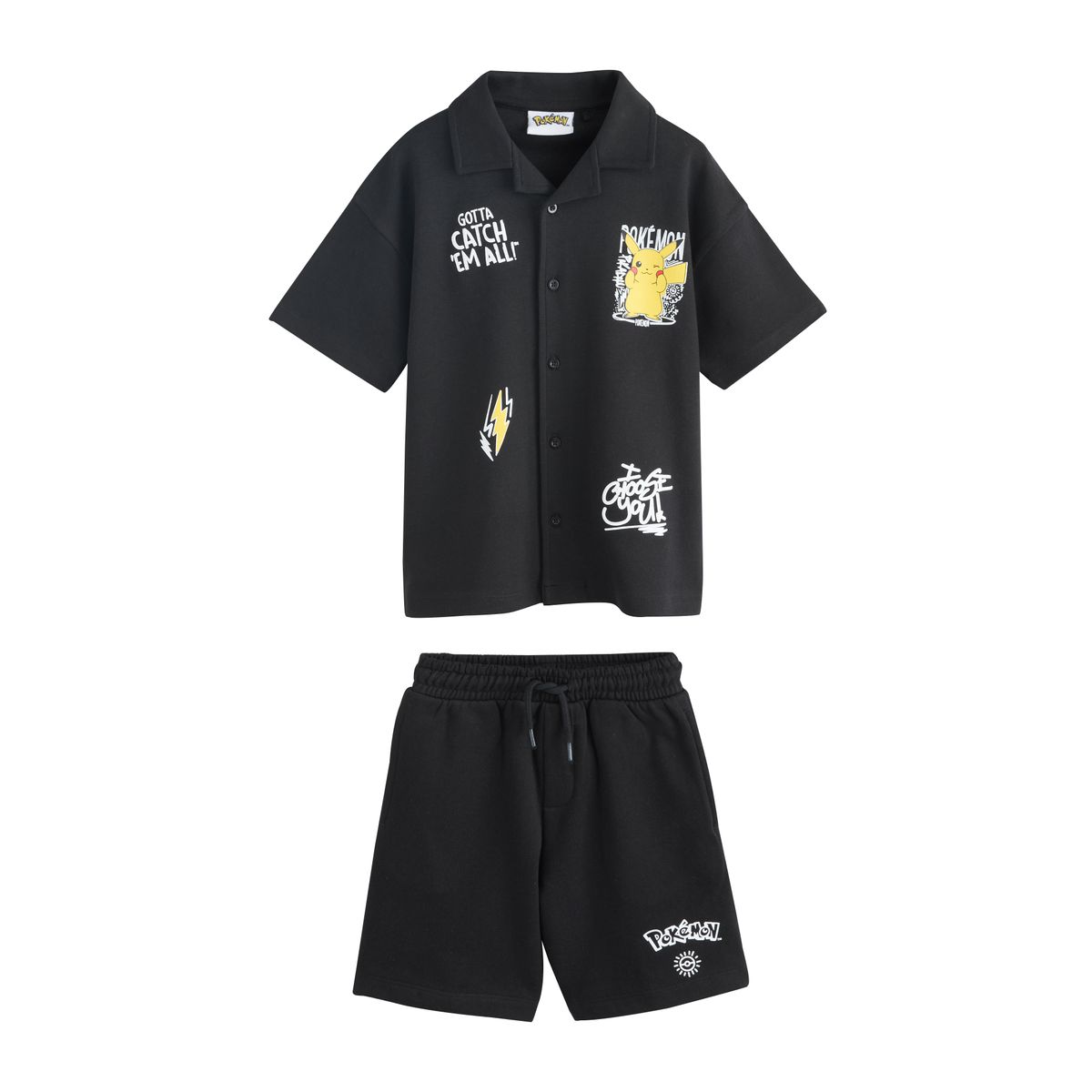 Ensemble haut et short pokemon noir, NEXT