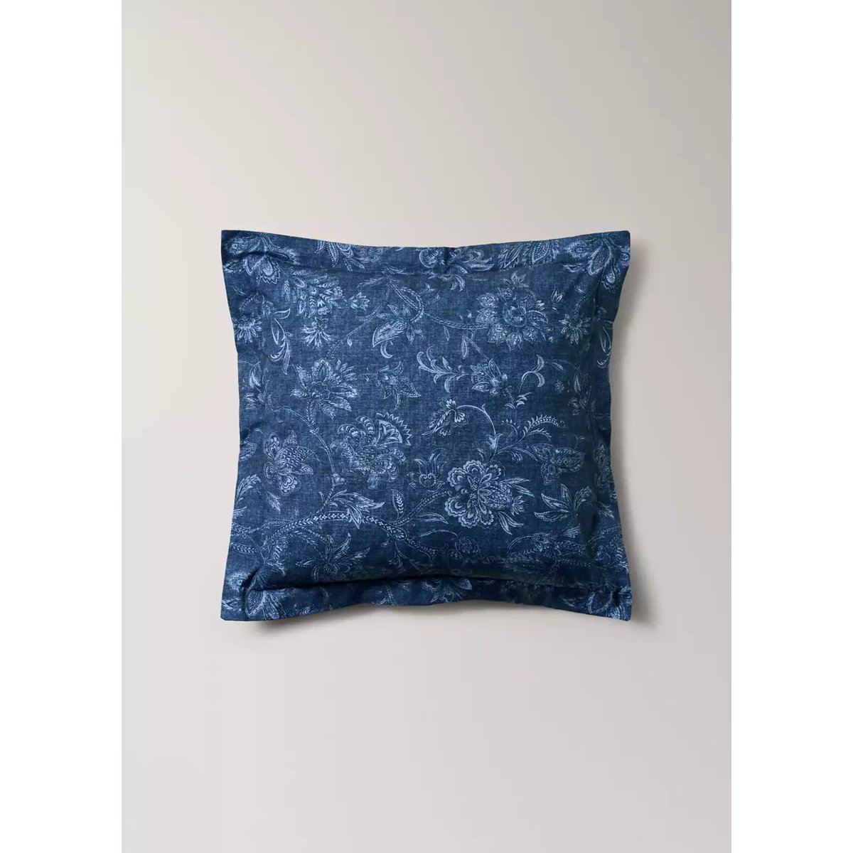 Taie d’oreiller 100 % coton 60x60 cm bleu indigo, MANGO HOME
