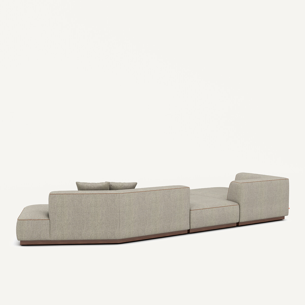 Canapé d'angle gauche ouvert avec repose-pieds en tweedé, JACOPO naturel/gris clair, AM.PM