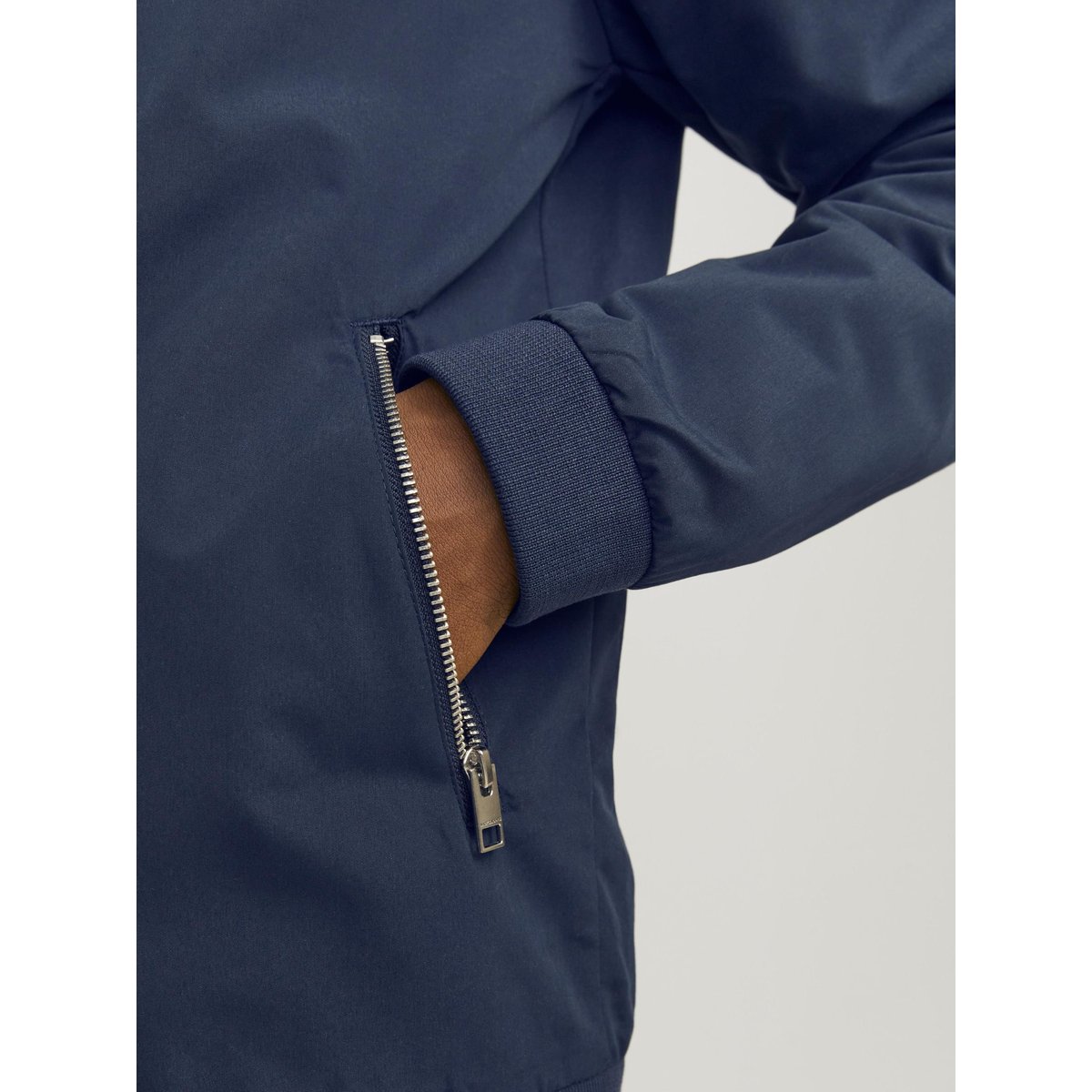 Blouson zippé Harrington Rush bleu marine, JACK & JONES