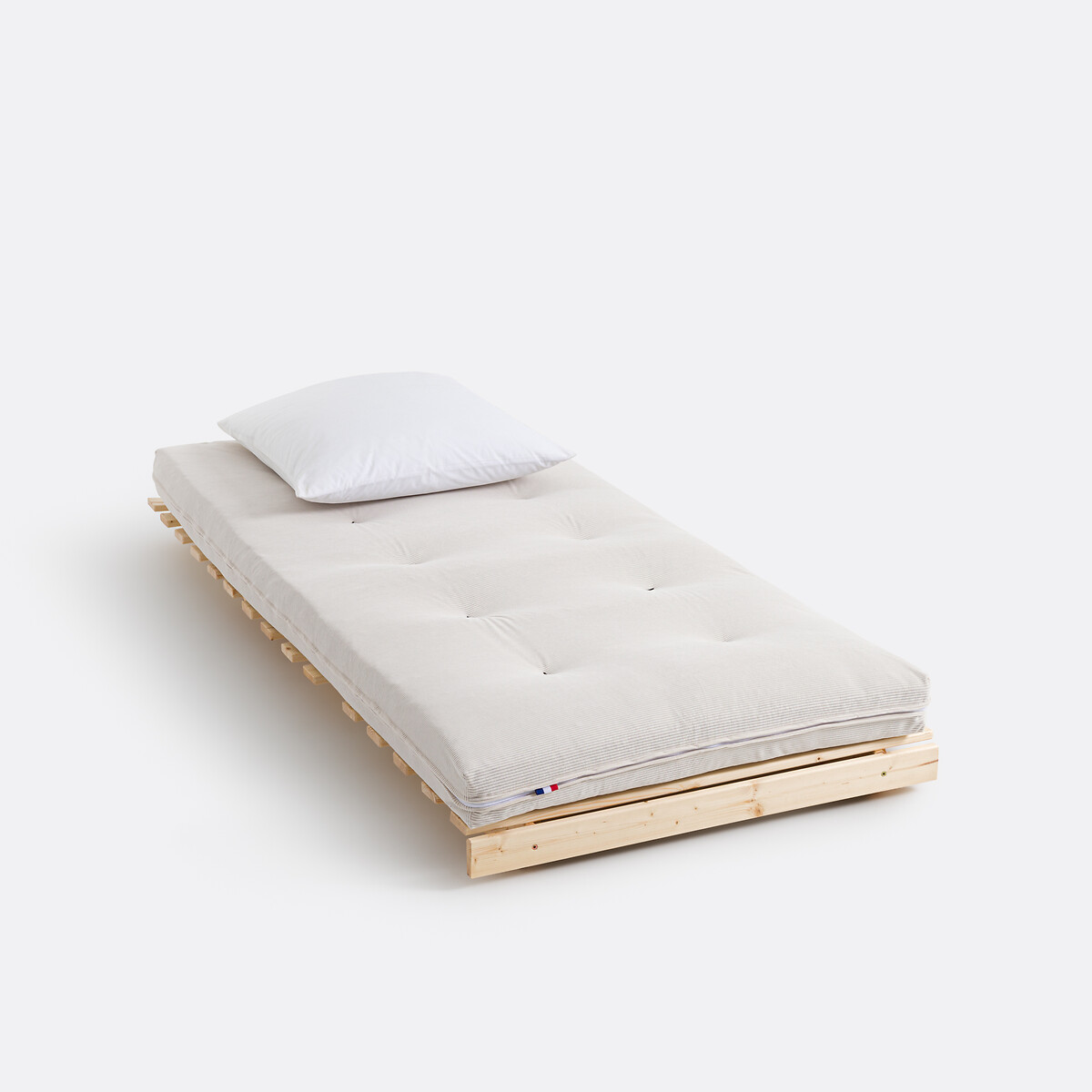 Matelas futon, 90 x 190 cm en velours côtelé, THAÏ ecru, LA REDOUTE INTERIEURS