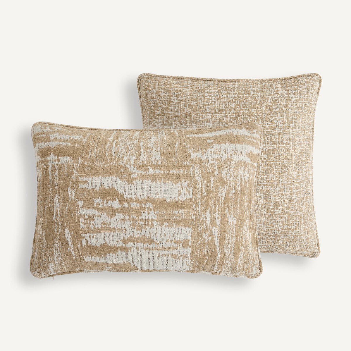Housse de coussin en jacquard, AGOSTINA ecru/beige, AM.PM