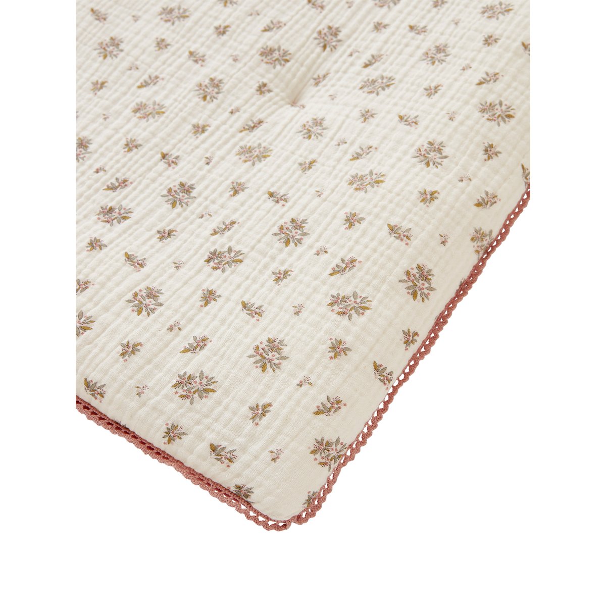 Tapis de sol / Fond de parc gaze de coton et velours GRENIER écru / multicolore, VERTBAUDET