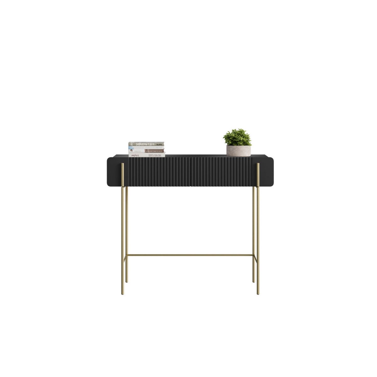Console 100 cm panneaux de particules et MDF, MATHILDE noir, BOBOCHIC