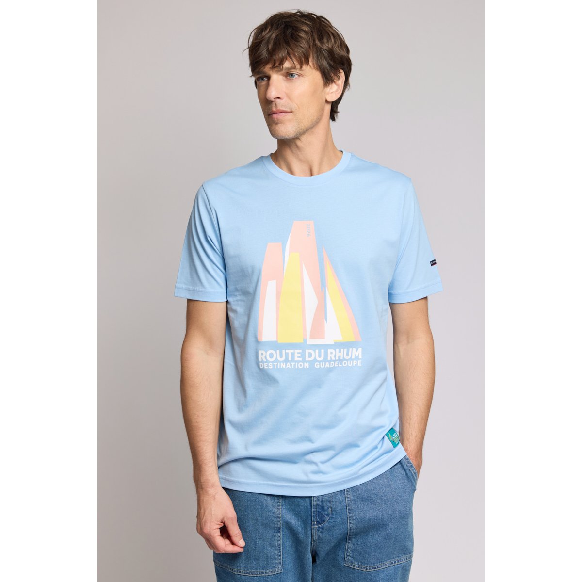 T-shirt sérigraphié en ROUTE DU RHUM placid blue / officiel, ARMOR-LUX