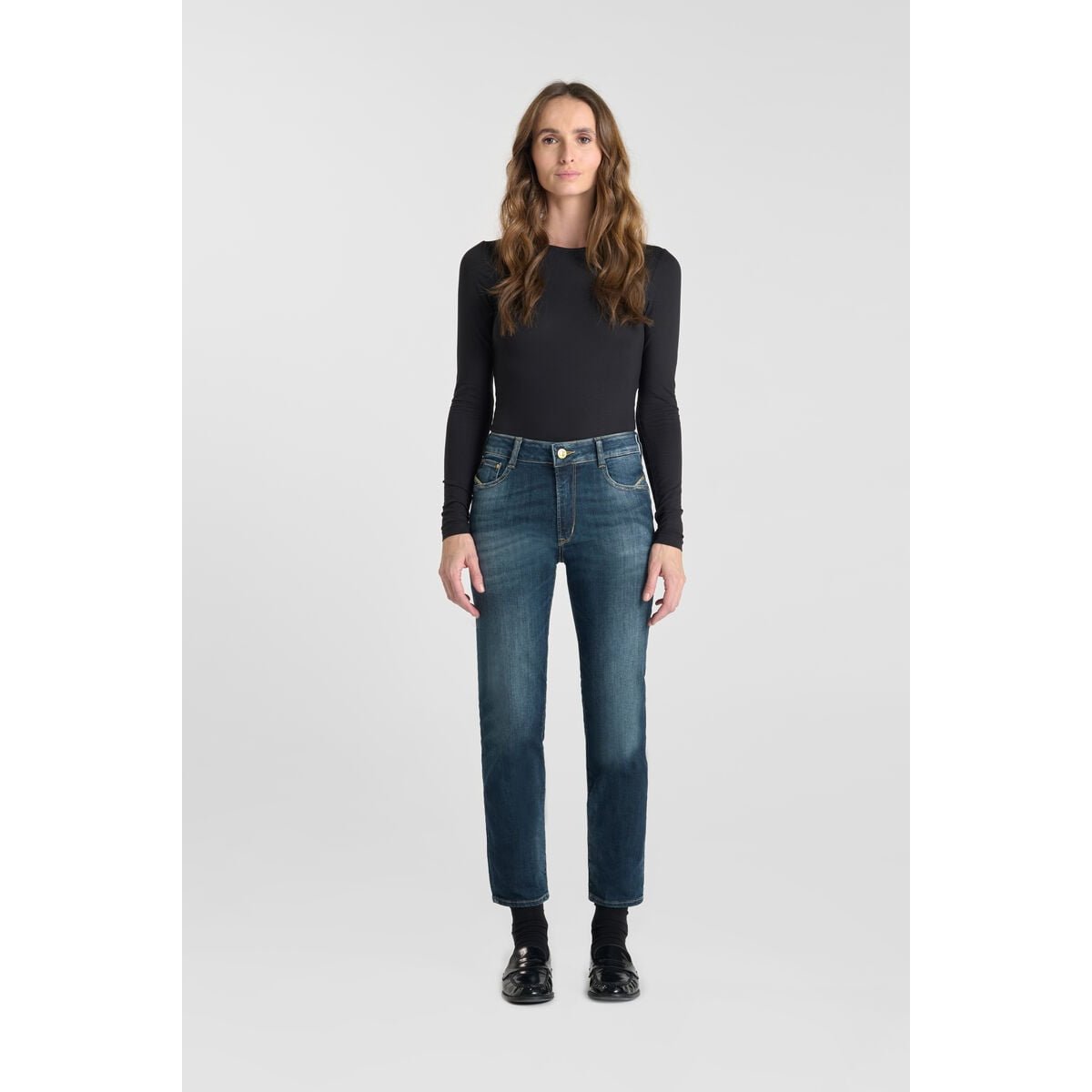 Jeans push-up slim taille haute PULP, 7/8ème blue, LE TEMPS DES CERISES