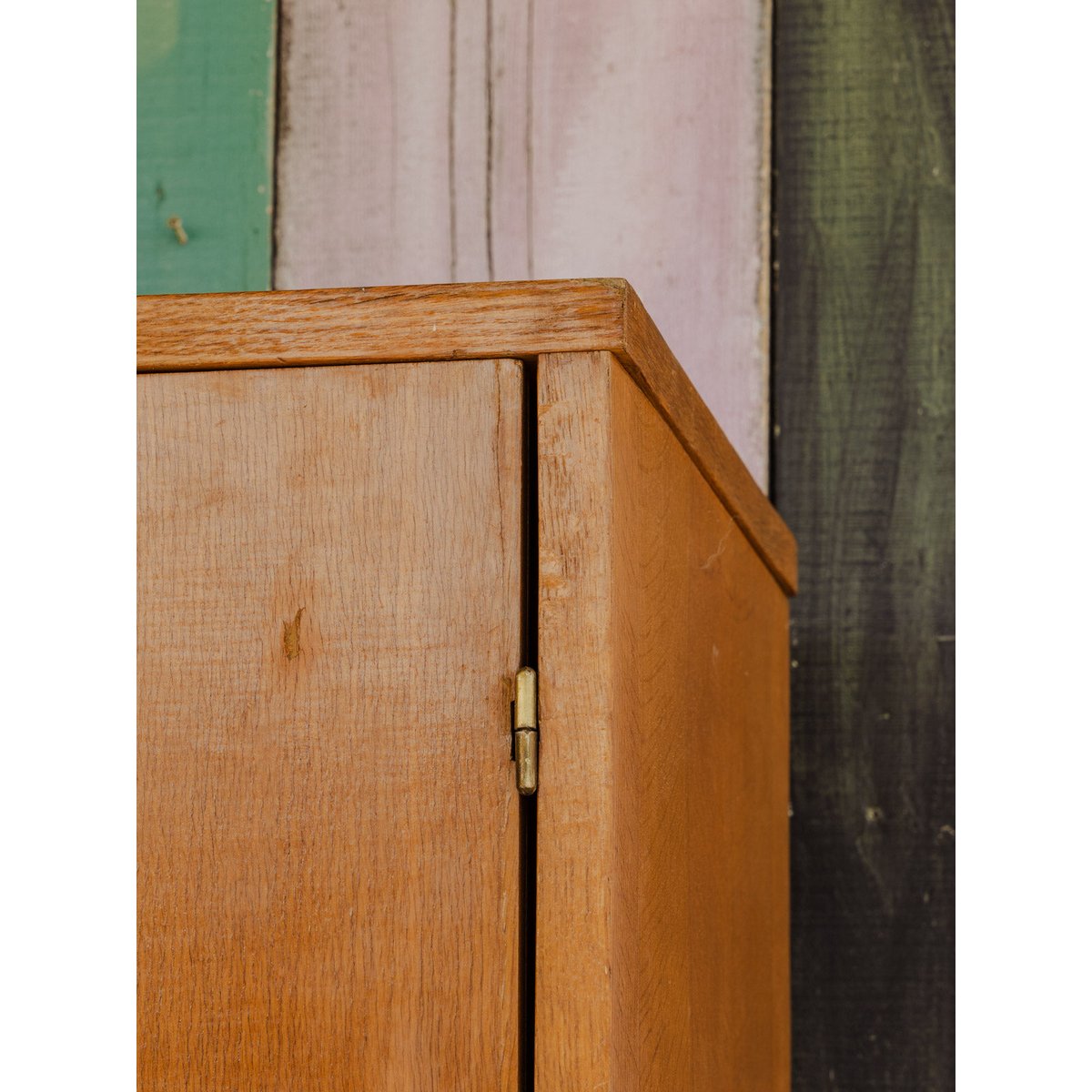 Armoire en bois et rotin Magda N°716 - Bon état bois clair, DEBONGOUT