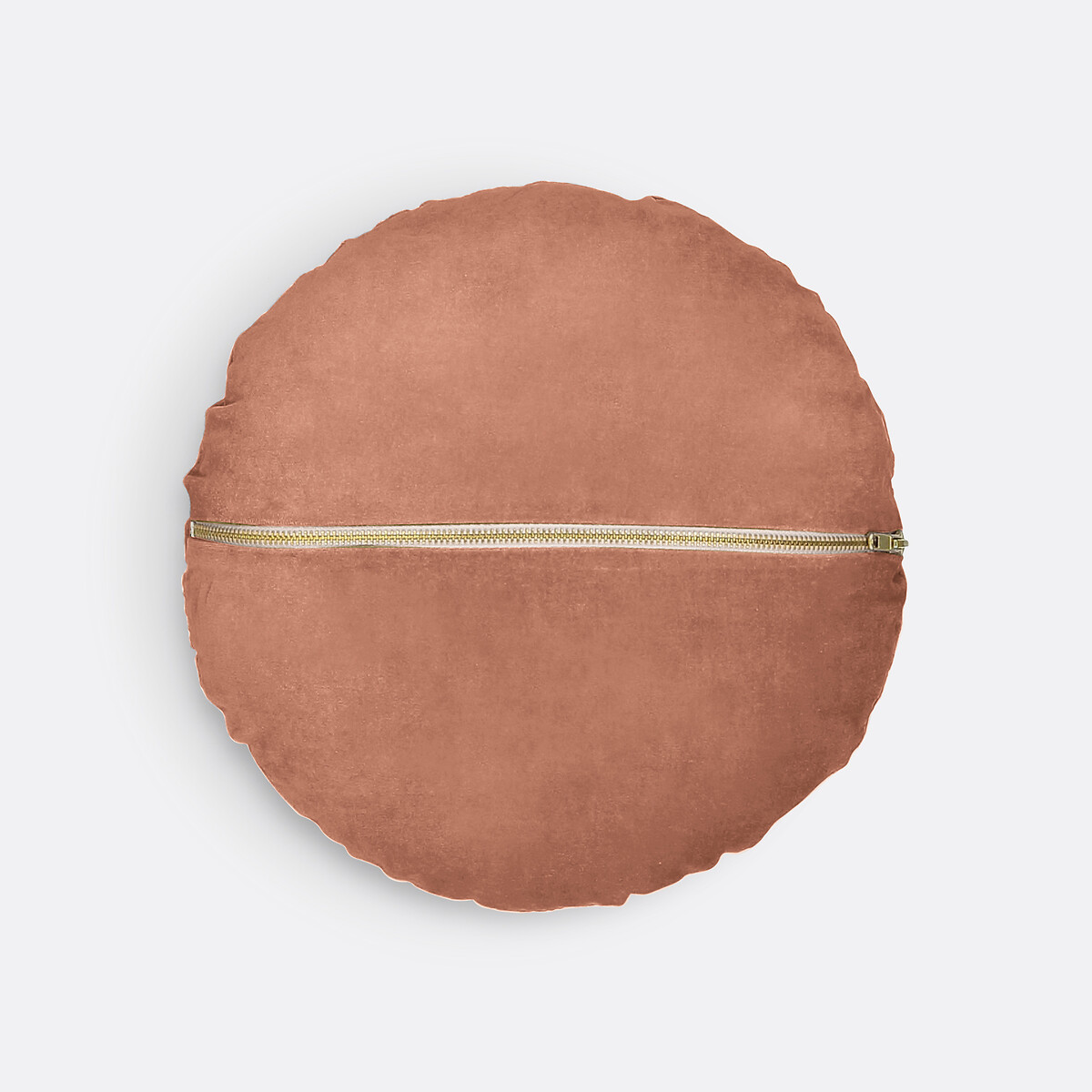 Cuscino rotondo in velluto, Velvet praline, LA REDOUTE INTERIEURS