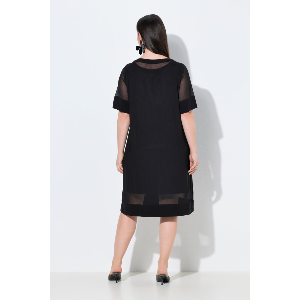 Robe doublée, voile en mesh noir, ULLA POPKEN
