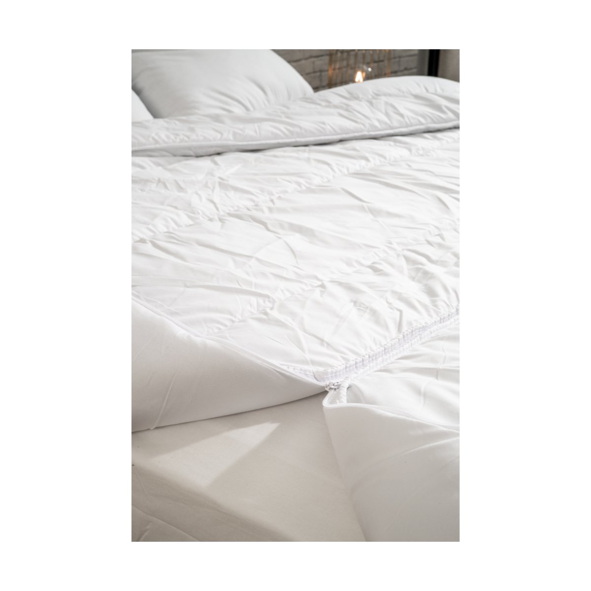 Couette chaude Segmentable LAVABLE à 95°C blanc, BLEU CALIN