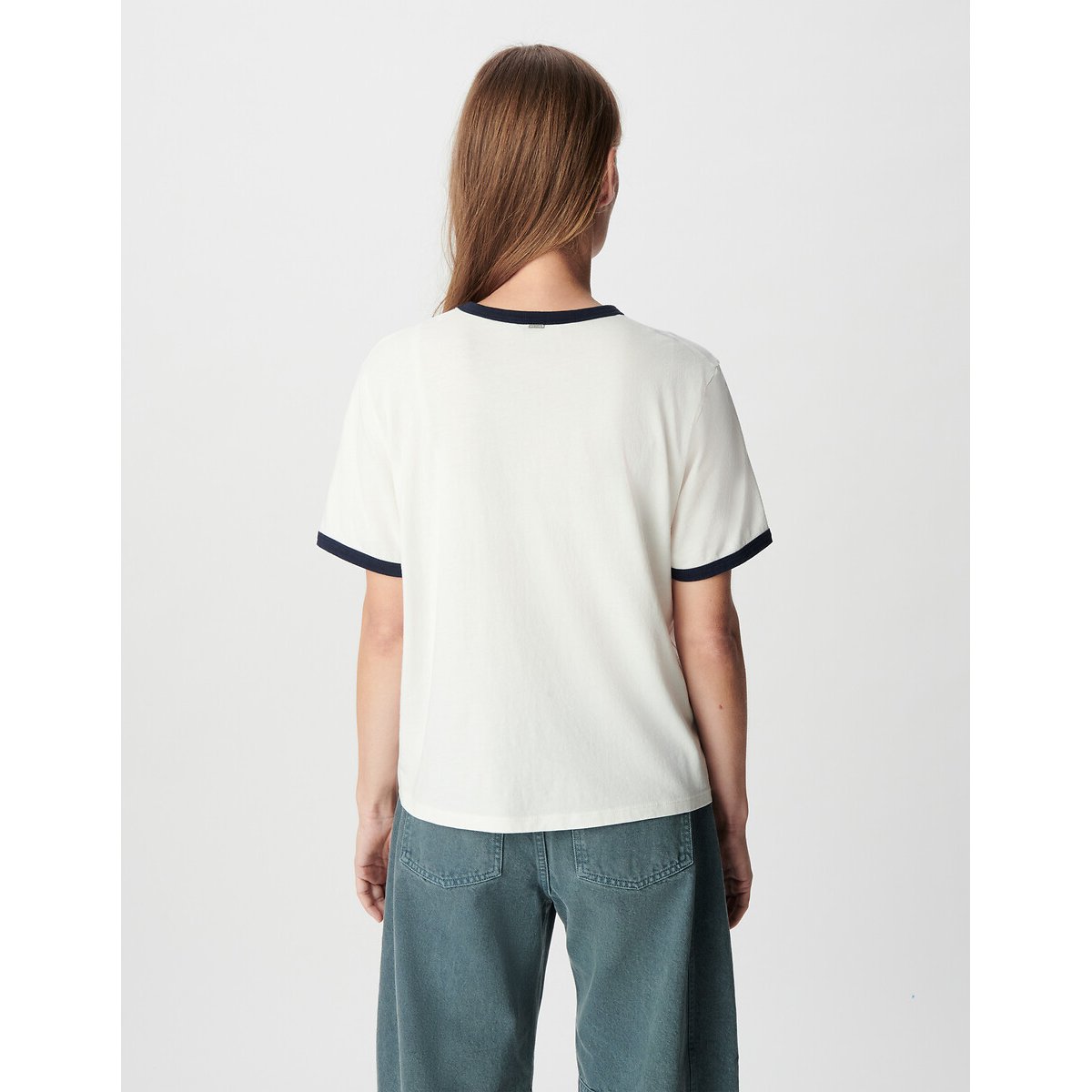 T-shirt col rond manches courtes imprimé blanc cassé, IKKS