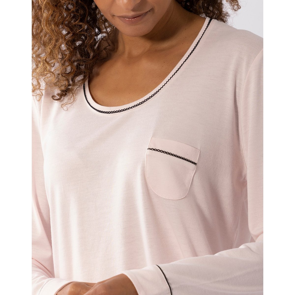 Pyjama en coton modal LES INTEMPORELLES A02 bois de rose, LE CHAT