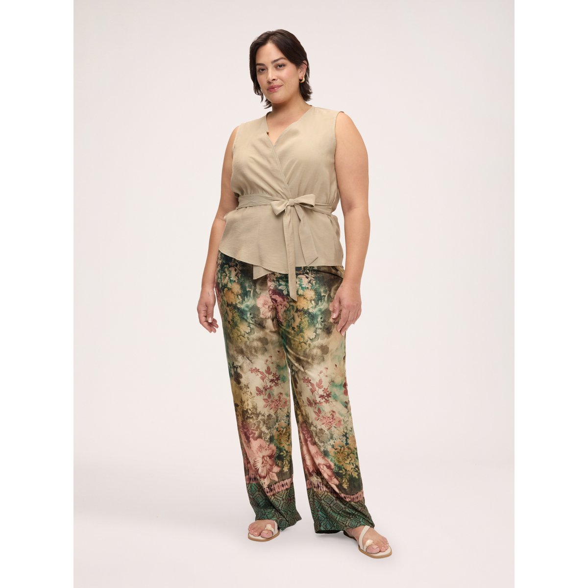 Gilet en tencel beige, FIORELLA RUBINO