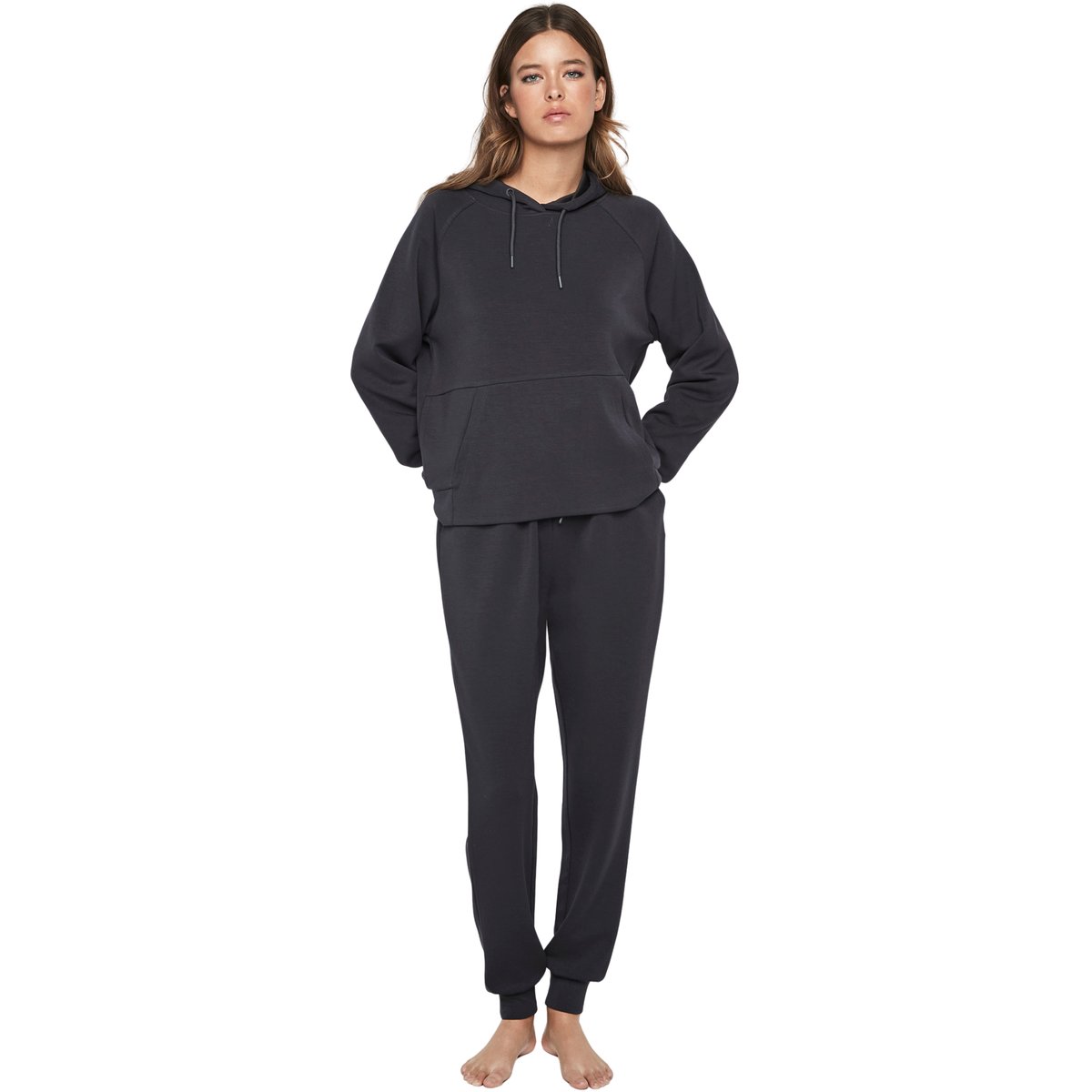 Tenue détente pyjama pantalon top à capuche P104 COZY CHIC bleu marine, SELMARK