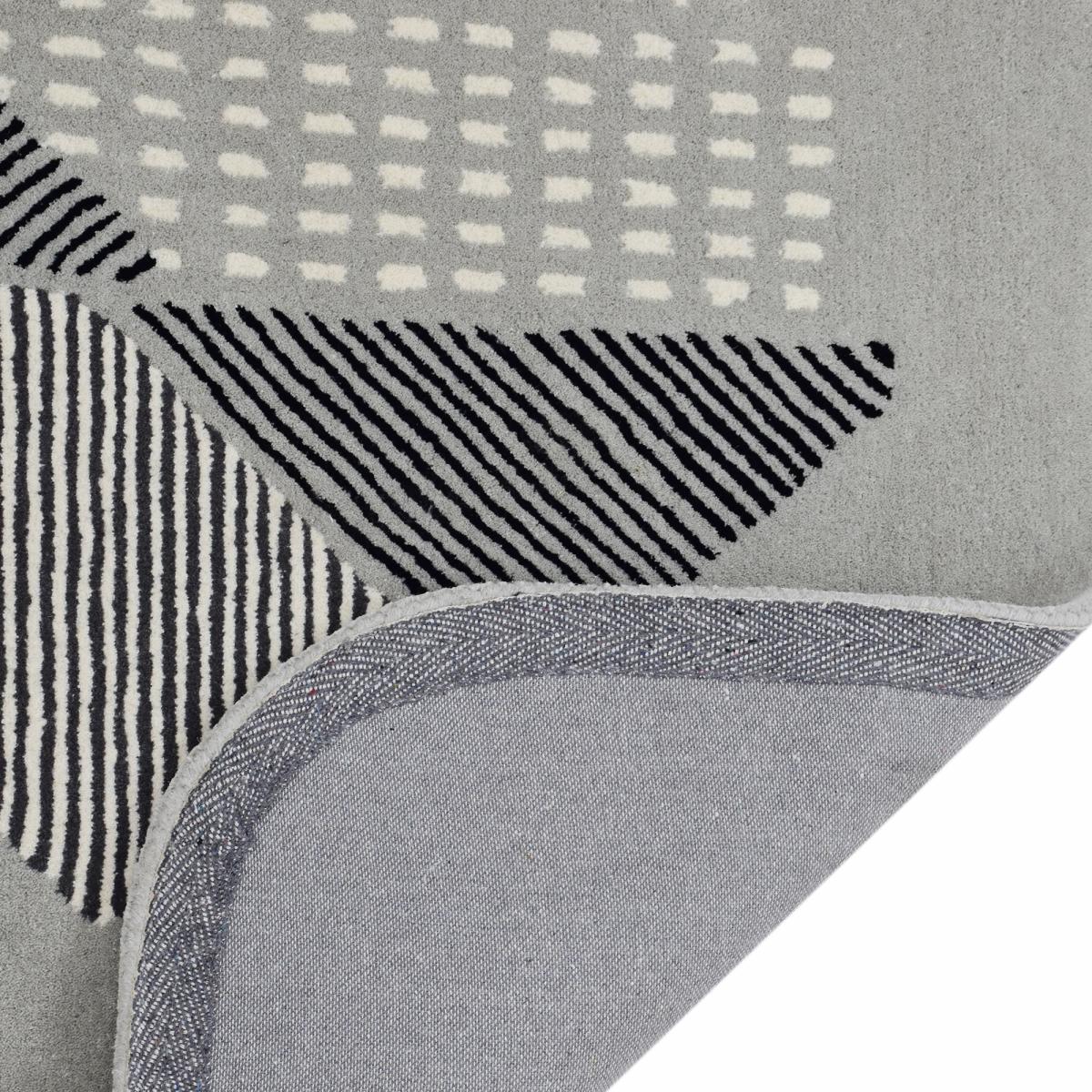 Tapis salon et chambre fait à la main en laine DECO STYLE gris, taupe, UN AMOUR DE TAPIS
