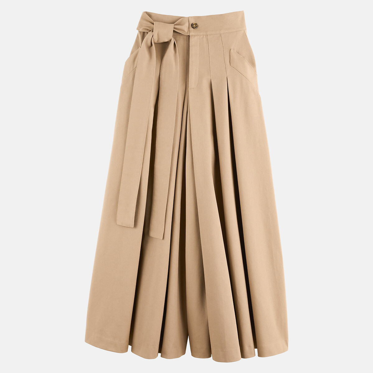Pantaloni a gonna-pantaloni in cotone beige, LA REDOUTE X EWEN