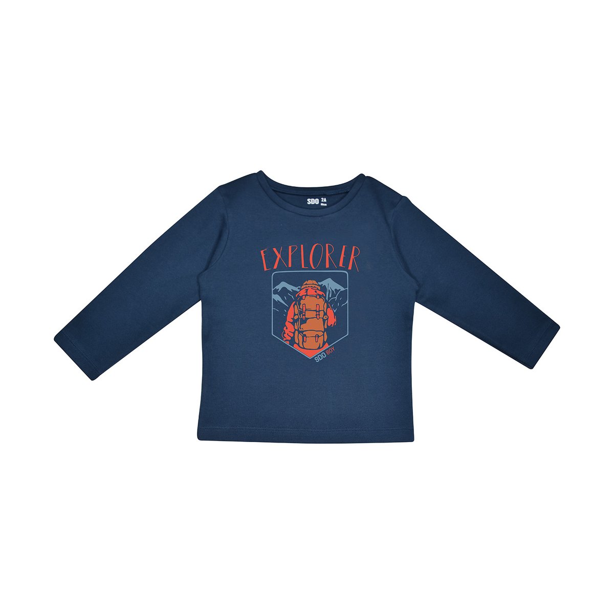 Tee shirt julien interlock manches longues enfant bleu, SUCRE D'ORGE